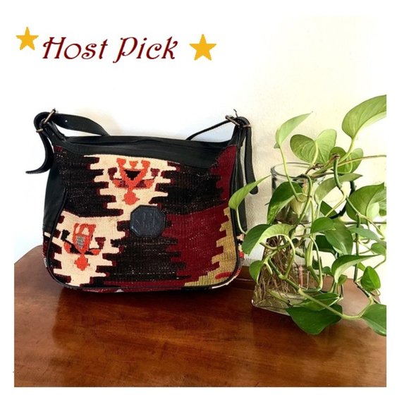 EM May Handbags - *HP* Wool & Leather Handwoven Blanket Purse